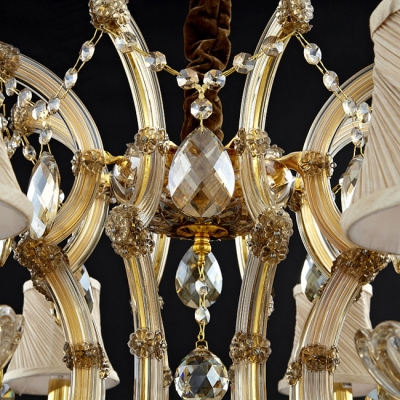 Decorative and Elegant Crystal Chandelier Finished in Gold Enhanced Touch of Regal
