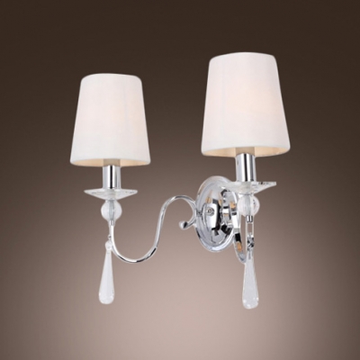 Eye-catching Two-light Wall Sconce Completed with Polished Chrome finish and Graceful Scrolls
