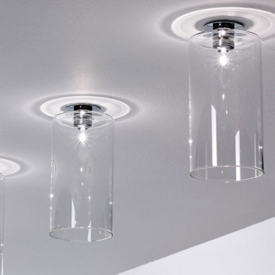 Glittering Glass Designer Semi-Flush Mount Ceiling Light In 9”Height