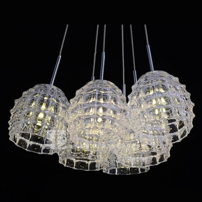 Graceful Curving Glass Shades Adorned Stunning Multi Light Pendan Creating Welcomed Addition to Any Room