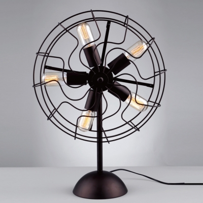 Industrial Whimsical Designed Iron Fan, Industrial Table Fan Light