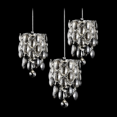 Luxury Champagne Crystal Beads Add Glamour to Stunning Three Light Multi-Light Ceiling Light