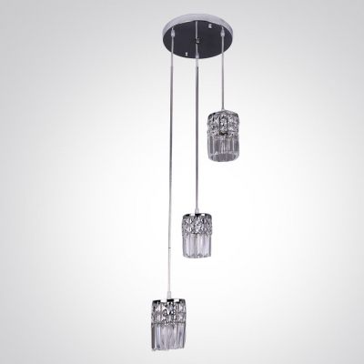 Make Statement with Exclusive Triple Swag Chandelier Featuring Three Chrome Finish Cascading Crystal Pendants
