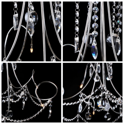 Metal Curved Arms Hanging Stunning Crystal Strands 19.6