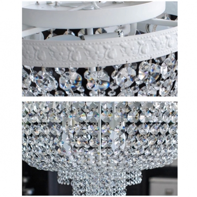 Stunning Crystal Beaded Bowl Flush Mount Light with 4-Light 14.21