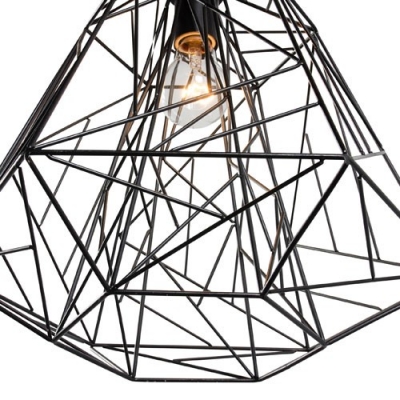 Whimsical Iron Cage Style Pendant Lighting in Black