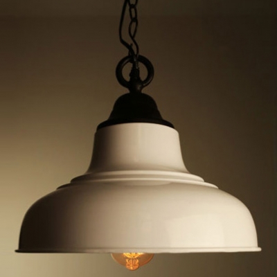 13”Wide White Shade Trendy Style Industrial Large Pendant Light for Dining Room