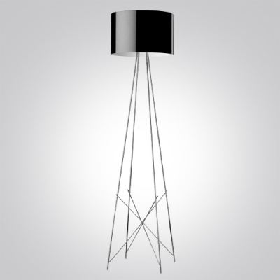 50.4”High Drum Shade Stainless Steel Support Designer Floor Lamp