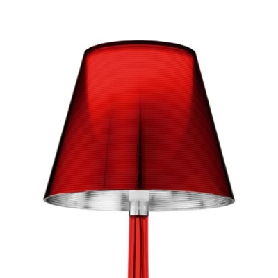 Red Polycarbonate Table Lamp Transparent