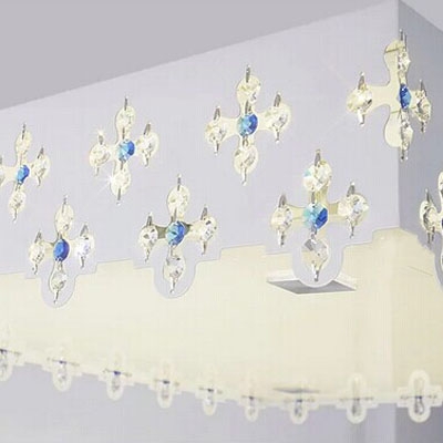 Bold and Chic Square LED Flush Mount Shine with Graceful Blue and Clear Crystals