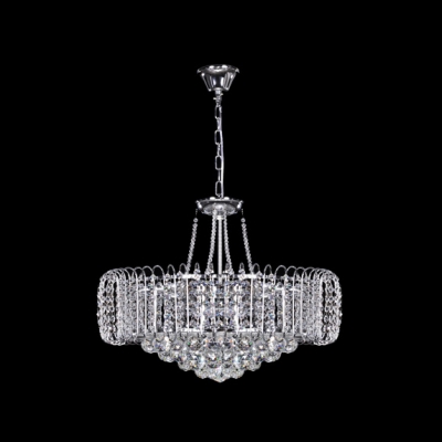Bold and Elegant Pendant Light  Hanging Cluster of Crystal Globes and Crystal Beaded Strands