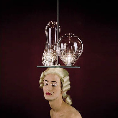 Brilliant Design Three Etched Glass Vase Designer Pendant Lighting