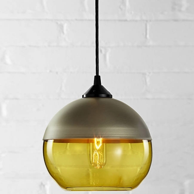 Champagne Socket Bowl Shade Colored Industrial  Pendant Light
