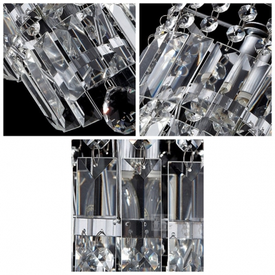 Charming Delightful Multi Light Pendant Features Array of Gleaming Crystal Cylinder