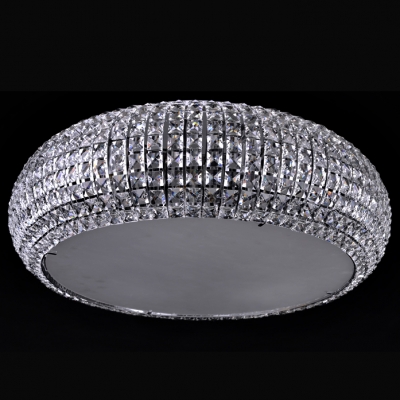 Crystal Beaded Round Lavish and Garceful Crystal Flush Mount Light Finshed in Chrome
