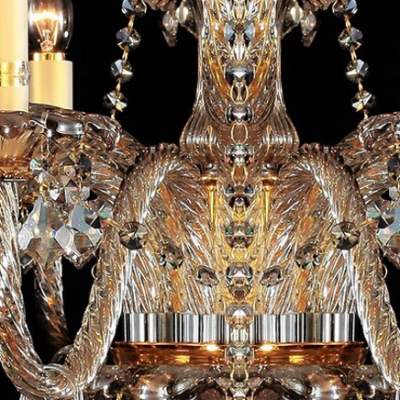 Double Tiered Glittering Clear Crystal Waterfall 12-light Chic and Elegant Chandelier