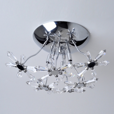 Enhance Contemporary Decor with Exciting Crystal Flower Design Wall Sconce