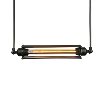 Industrial Punk Steam Black Finished Linear Pendant