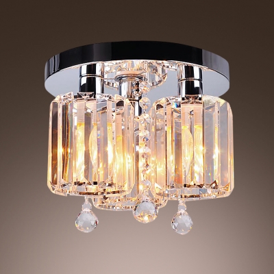 Lavish and Glamorous Semi Flush Ceiling Light Offers Welcomed Addition with Beautiful Square Crystals