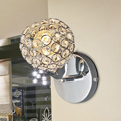 Modern Elegance Paired with Stylish in Seek Wall Sconce Adorned with Majestic Crystal