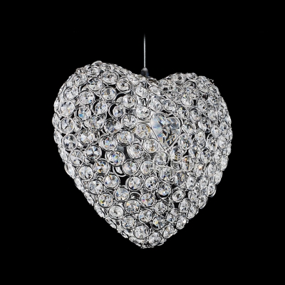 Romantic and Chic Heart Crystal Beads Embedded Mini Pendant Lighting