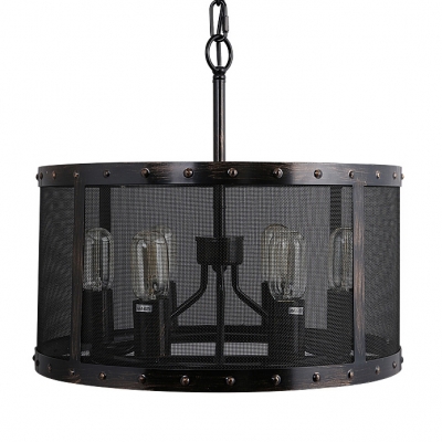 Round Iron Network 6-light Pendant in Industrial Style