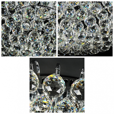 Rounded All Cluster of Sparkling Crystal Balls Flush Mount in Chrome Finish