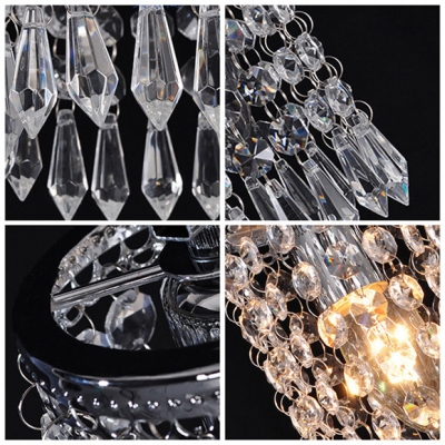 Sophisticated Decor with Brilliant Single Light Crystal String Wall Light Fixture.