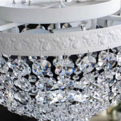 Stunning Crystal Beaded Bowl Flush Mount Light with 4-Light 14.21