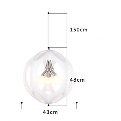 Unique Resin Round Suspension Pendant Light Three-light