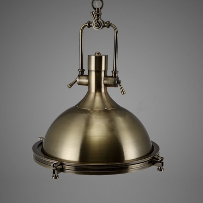 Nautical Pendant Light in Antique Bronze with Frosted Diffuser