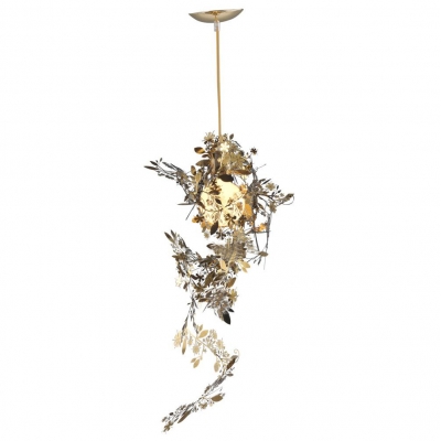 Wrought Iron Beautiful Leaves And Floral Designer Pendant Lights Add Charm To Your House
