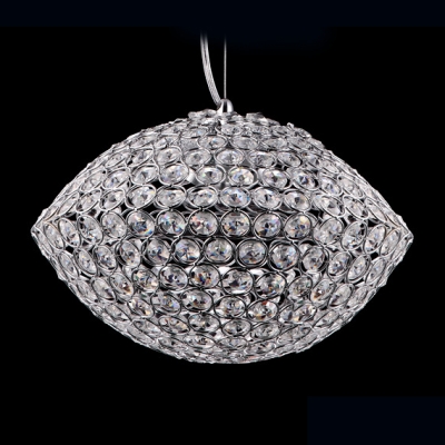 All Sparkling Crystal Beaded Bold Oval Large LED Pendant Lighting