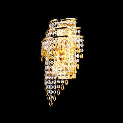 Brighten Up Your Home with 2-light Crystal Wall Sconce with Antique Gold Finish