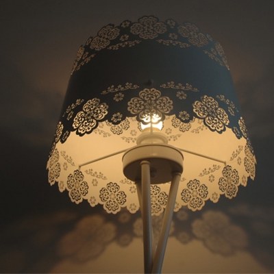 Brilliant Design Tripod Base and Flower Carved Designer Floor Lamp