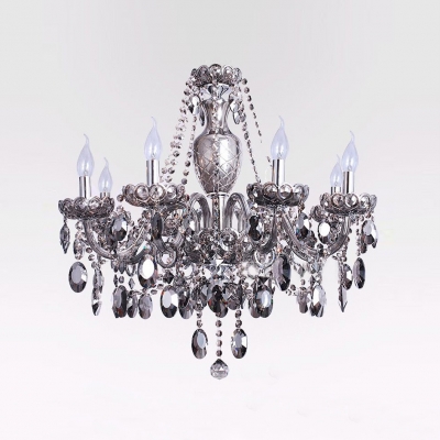 Brown Crystal Sparkling and Dizzying Chandelier 6-Light 27.5