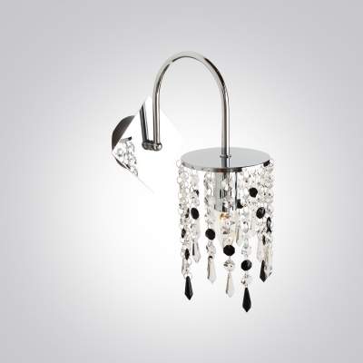 Crystal Column Wall Sconce Rich in Detailing and Adorned with Hand-polished Crystals