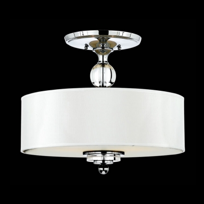 Crystal Finial And Globe Chrome Finished Semi Flush Ceiling Lights