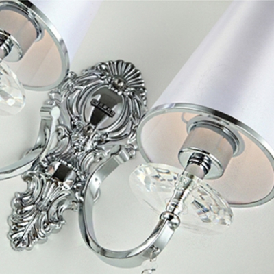 Decorative Crystal Bobeche and Graceful Scrolls Add Glamour to Two Light Wall Sconce