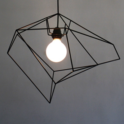 Designer Lighting Asymmetric Iron Cage One-light Pendant