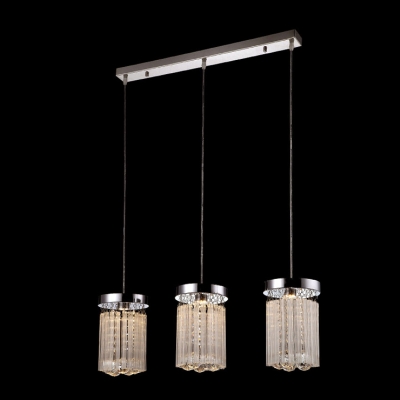 Gorgeous Three Light Multi-Light Pendant Features Delicate Clear Cylinder Shades Creating Graceful Addition to Your Home Decor