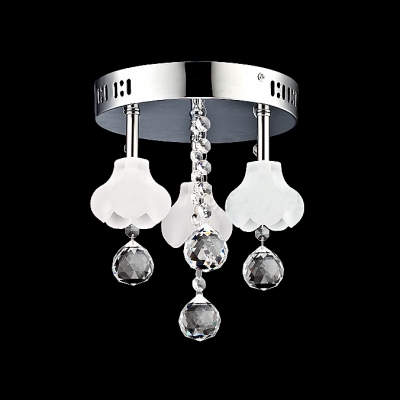 Lovely and Beautiful Floral Shaded Flush Mount Hanging Clear Crystal Globes