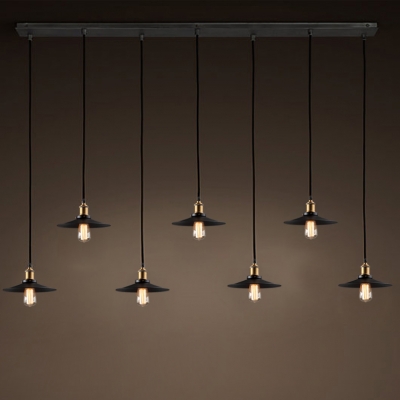 Industrial Black 7 Light Multi Light Pendant Light Indoor Lighting Pendants