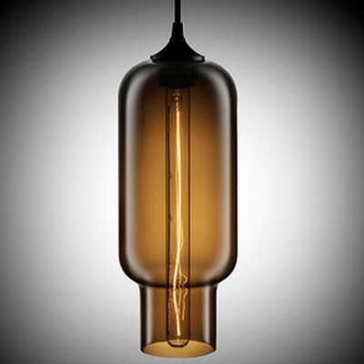 Open-Mouthed Colored Glass LOFT Industrial Mini Pendant