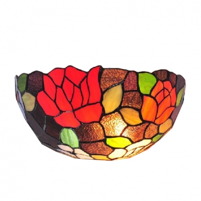 Single Light Hand-made Colorful Tiffany Glass Shade Fanciful Wallwasher