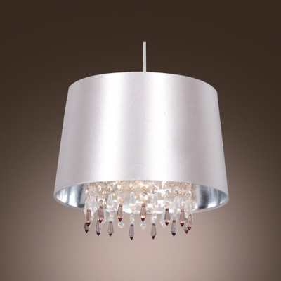 Smooth and Chic Hardback Shade Crystal Strands and Droplets Large Pendant