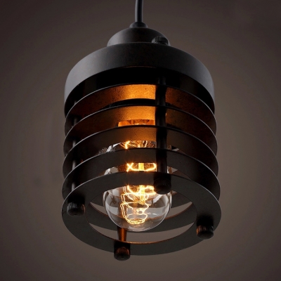 Black Finished Wire Cage Industrial LED Multi Light Pendant