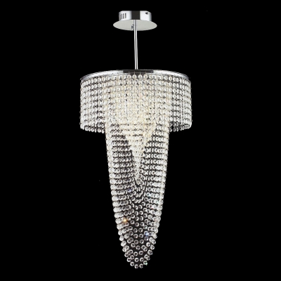 11.8"Wide Four-Light Graceful and Elegant Clear Crystal Swirl Chandelier