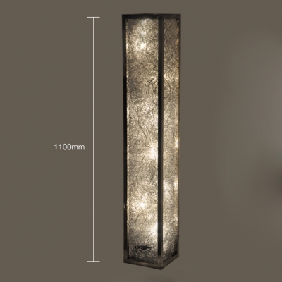 Aluminum Wire Adorned Long Standing Rectangle Floor Lamp