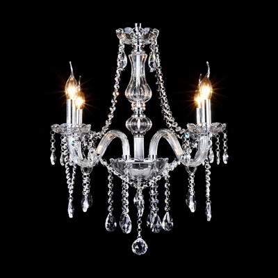 Appealing 21.6"Wide Gracefully Crystal Strands and Drops Chandelier for Living Room